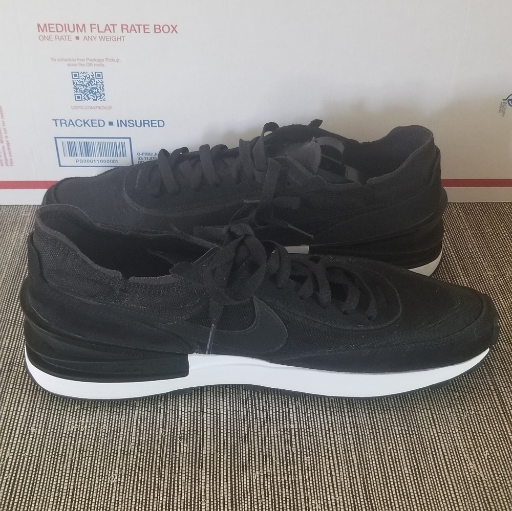 Nike Waffle One Black White Orange Size 12 Men's DA7995-001 - Picture 2 of 10